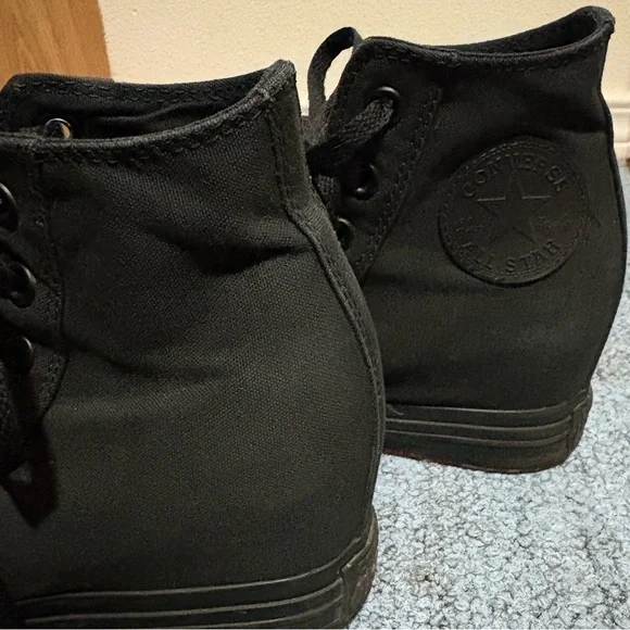 Converse Black Women's Wedge High-Top Sneakers - Picture 5 of 7